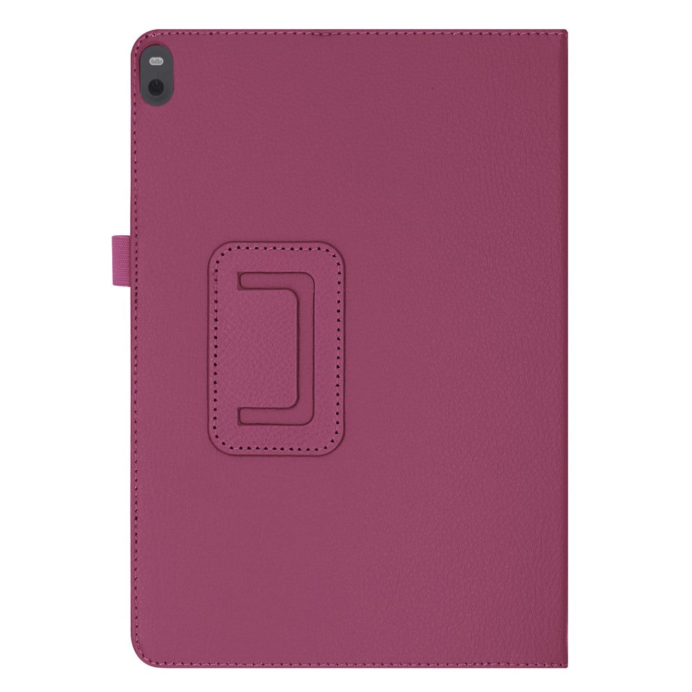 Anti-scratch Shockproof Litchi Texture Leather Stand Protective Phone Case Cover for Lenovo Tab M10 TB-X605F - Purple
