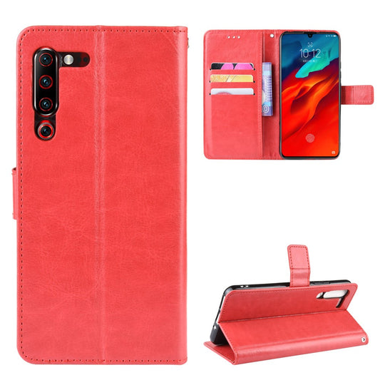 Leather Stand Wallet Phone Case for Lenovo Z6 Pro - Red