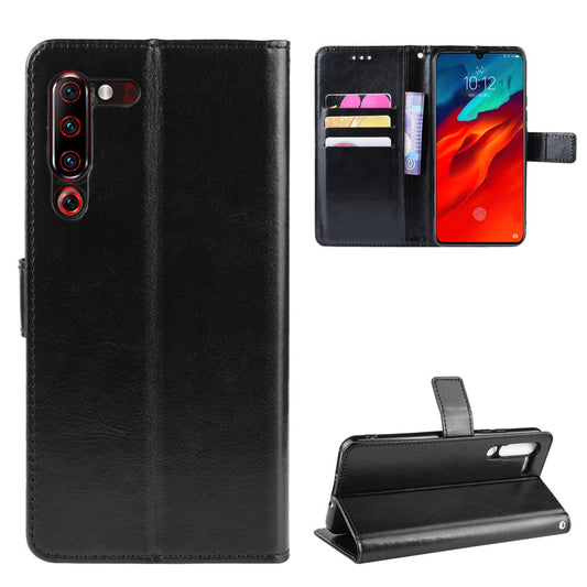 Leather Stand Wallet Phone Case for Lenovo Z6 Pro - Black