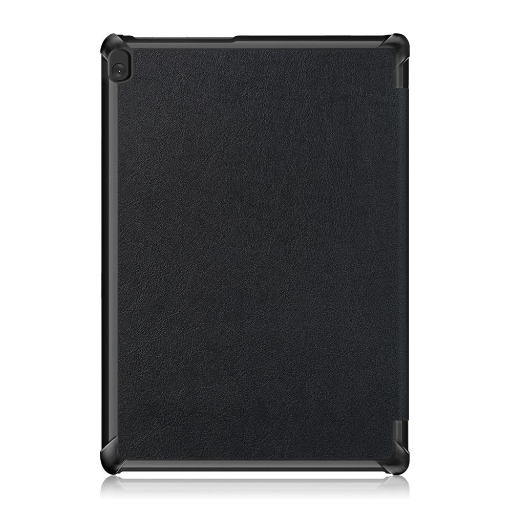 Tri-Fold Stand Leather Smart Auto Wake-Up/Sleep Case for Lenovo Tab M10 TB-X605F/TB-X505 - Black