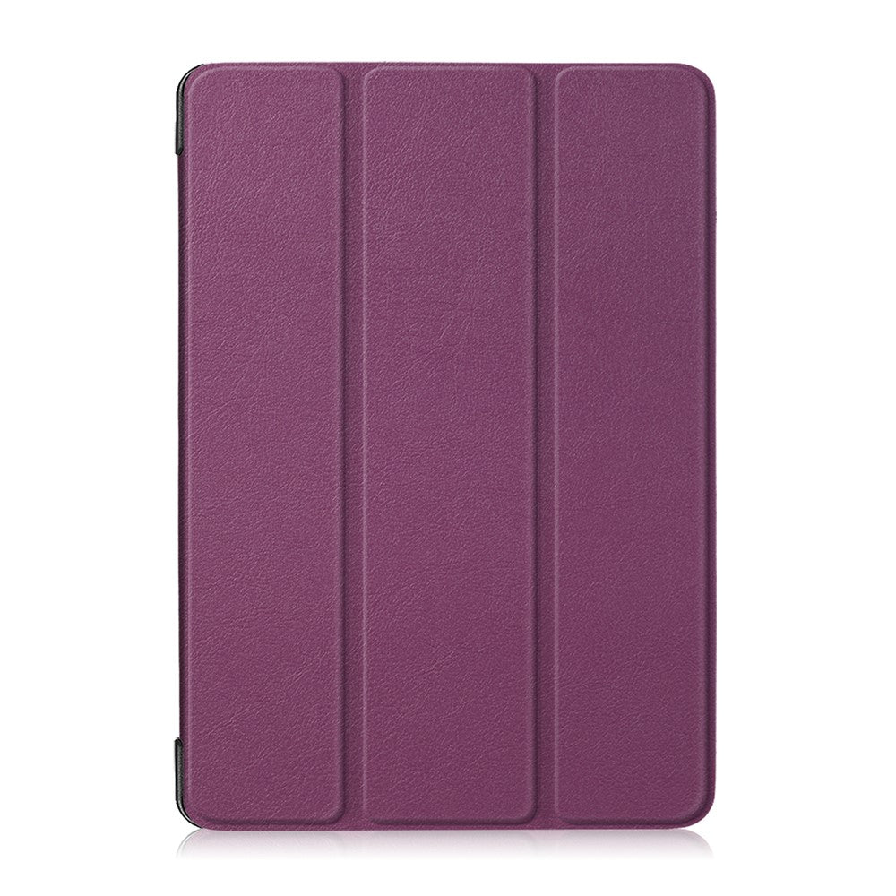 Tri-Fold Stand Leather Smart Auto Wake-Up/Sleep Case for Lenovo Tab M10 TB-X605F/TB-X505 - Purple