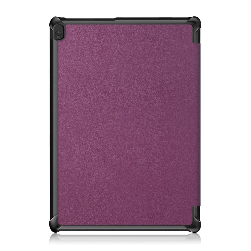 Tri-Fold Stand Leather Smart Auto Wake-Up/Sleep Case for Lenovo Tab M10 TB-X605F/TB-X505 - Purple