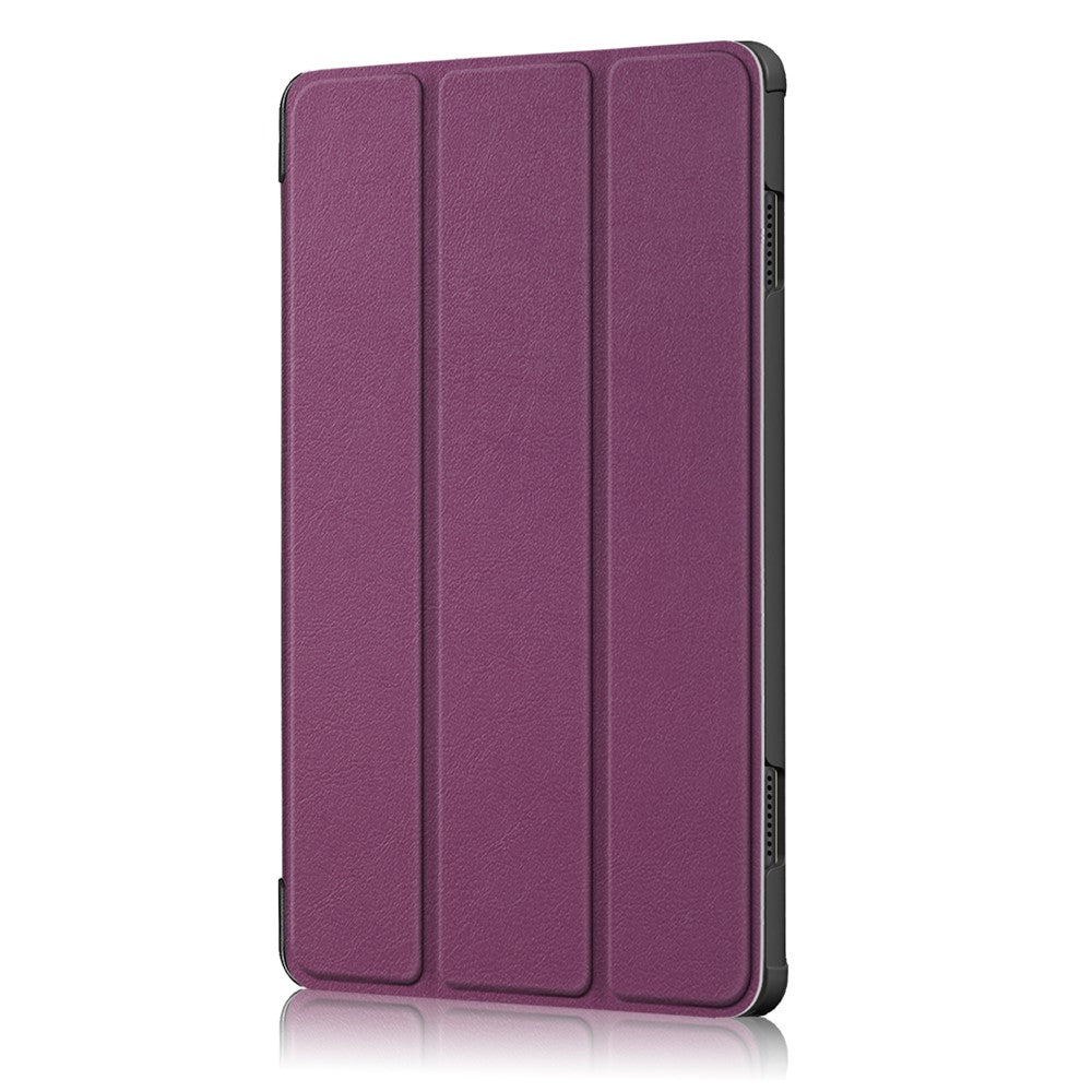 Tri-Fold Stand Leather Smart Auto Wake-Up/Sleep Case for Lenovo Tab M10 TB-X605F/TB-X505 - Purple