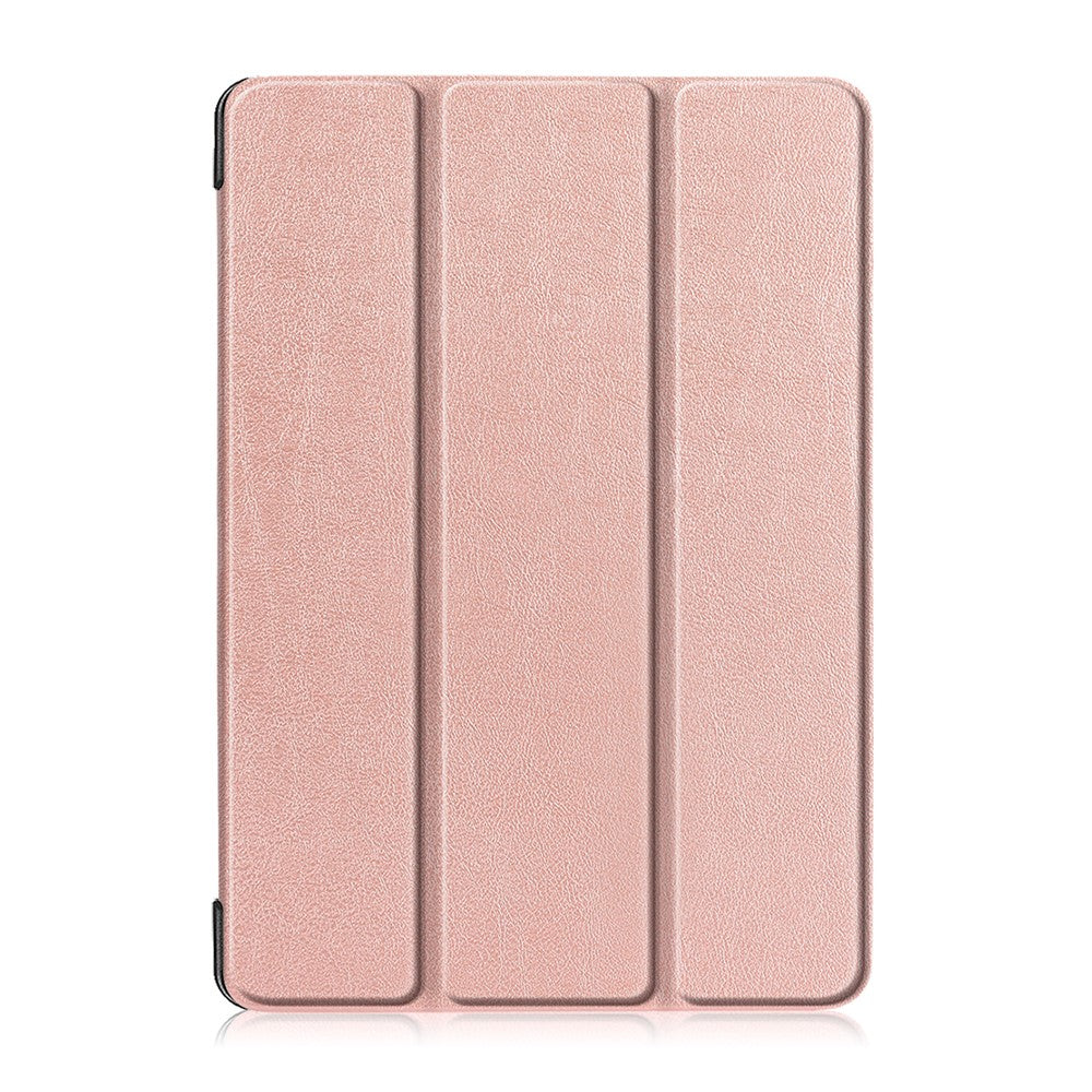 Tri-Fold Stand Leather Smart Auto Wake-Up/Sleep Case for Lenovo Tab M10 TB-X605F/TB-X505 - Rose Gold