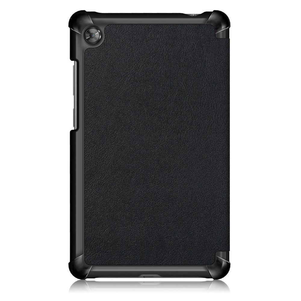 For  Lenovo Tab M7 (2nd Gen) TB-7305F / (3rd Gen) PU Leather Tablet Case Tri-fold Stand Scratch Resistant Flip Cover - Black