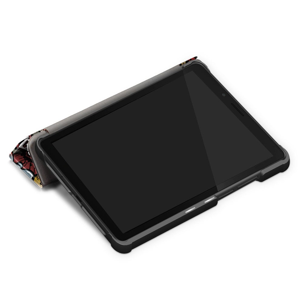 Patterned Tri-fold Stand Leather Smart Protective Tablet Case for  Lenovo Tab M7 (2nd Gen) TB-7305F / (3rd Gen) - Cartoon Pattern