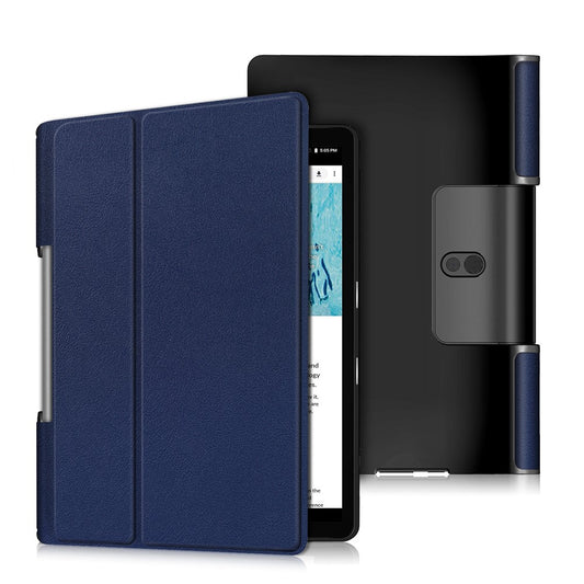 For Lenovo Yoga Smart Tab YT-X705 Tri-fold Stand Leather Protective Tablet Cover Case - Blue