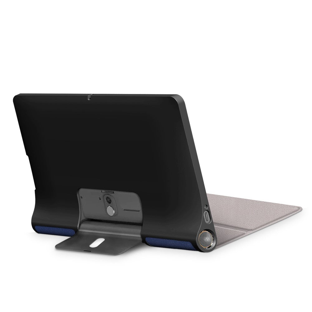 For Lenovo Yoga Smart Tab YT-X705 Tri-fold Stand Leather Protective Tablet Cover Case - Blue