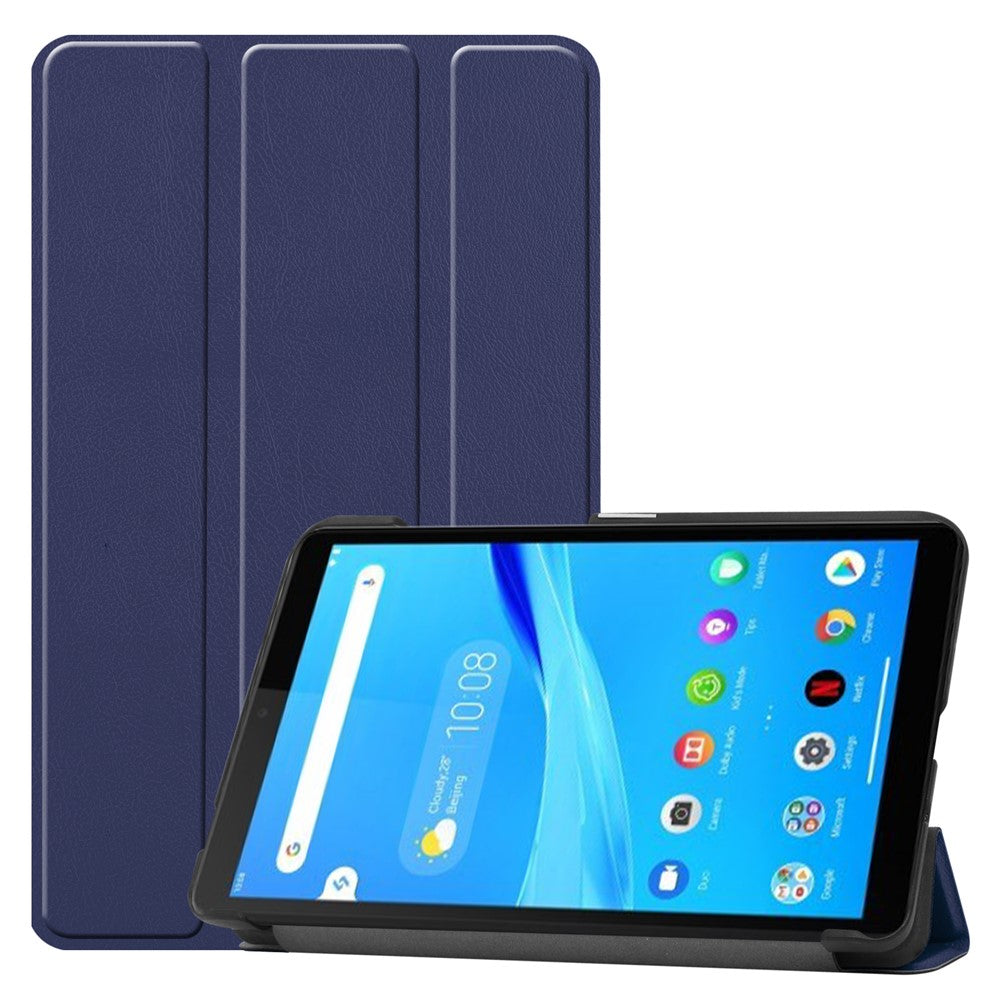 For Lenovo Tab M7 (2nd Gen) TB-7305F / (3rd Gen) Stable Tri-fold Stand Stand Tablet Cover Textured Surface PU Leather Tablet Case with Dual Viewing Angles for  Lenovo Tab M7 (2nd Gen) TB-7305F / (3rd Gen) - Blue