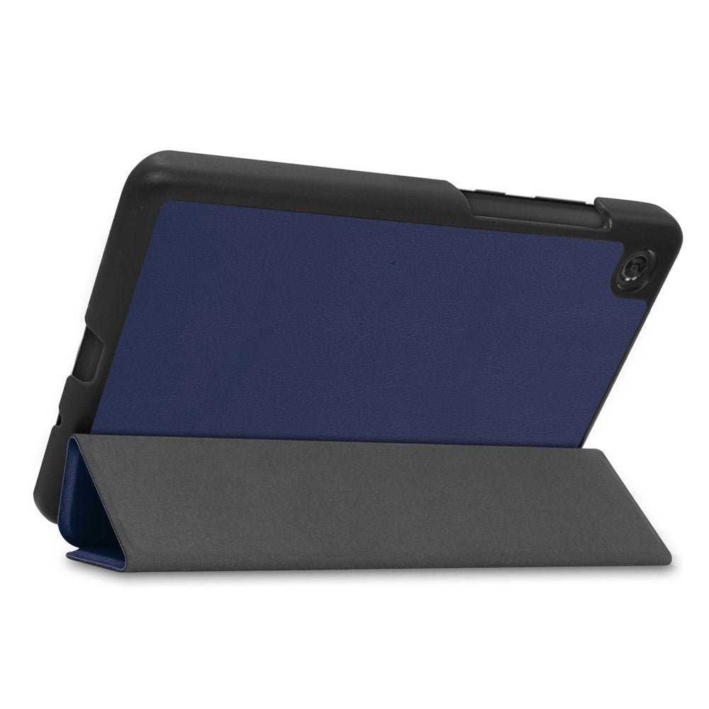For Lenovo Tab M7 (2nd Gen) TB-7305F / (3rd Gen) Stable Tri-fold Stand Stand Tablet Cover Textured Surface PU Leather Tablet Case with Dual Viewing Angles for  Lenovo Tab M7 (2nd Gen) TB-7305F / (3rd Gen) - Blue
