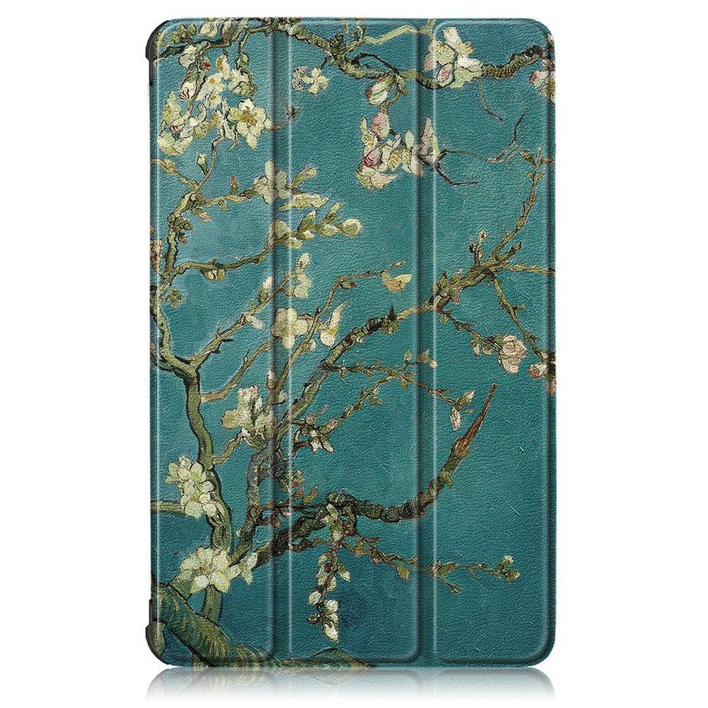 Pattern Printing Tri-fold Stand Leather Case for Lenovo Tab M8 TB-8505 - Peach Blossom
