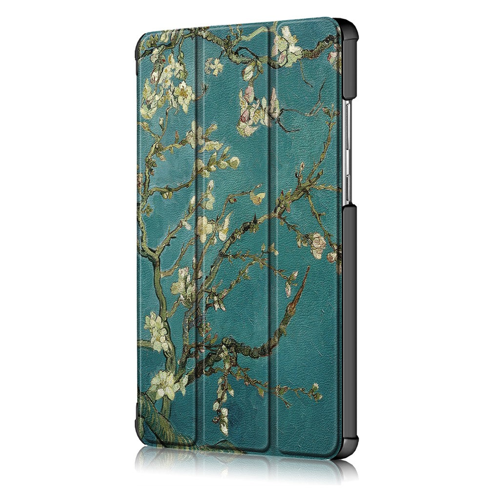 Pattern Printing Tri-fold Stand Leather Case for Lenovo Tab M8 TB-8505 - Peach Blossom