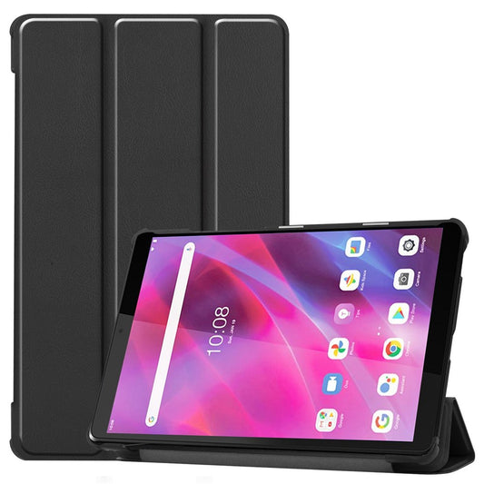 Stable Tri-fold Stand Stand Leather Tablet Covering Protection Case for Lenovo Tab M8 TB-8505X - Black