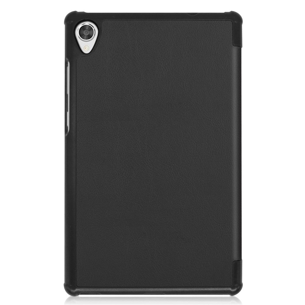 Stable Tri-fold Stand Stand Leather Tablet Covering Protection Case for Lenovo Tab M8 TB-8505X - Black