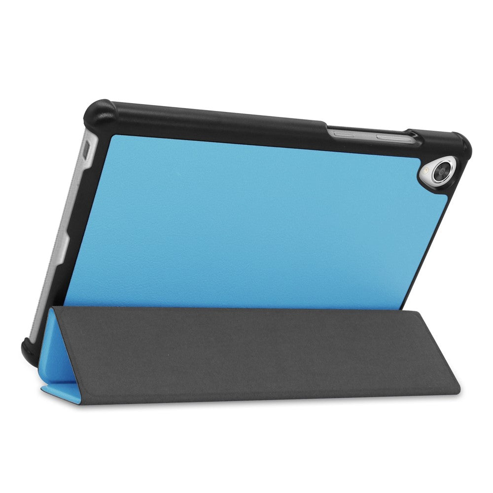 Stable Tri-fold Stand Stand Leather Tablet Covering Protection Case for Lenovo Tab M8 TB-8505X - Baby Blue