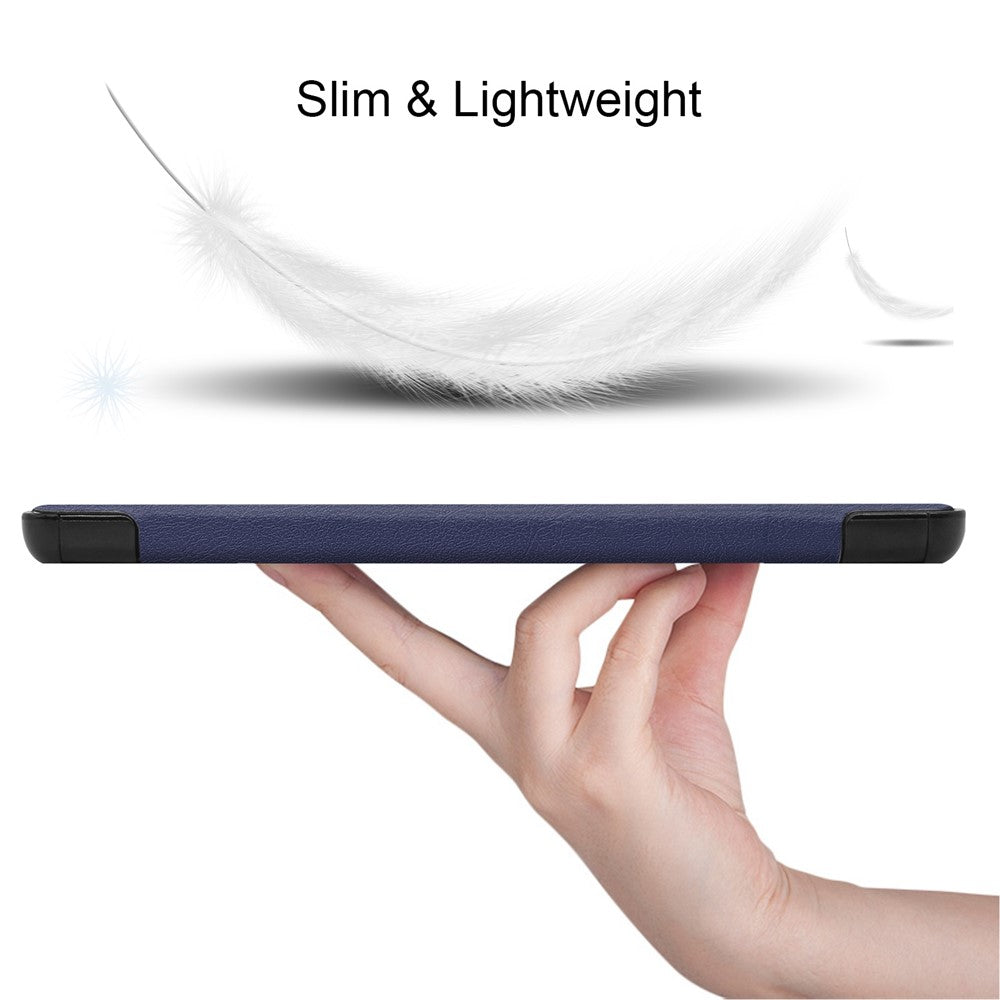 Stable Tri-fold Stand Stand Leather Tablet Covering Protection Case for Lenovo Tab M8 TB-8505X - Dark Blue