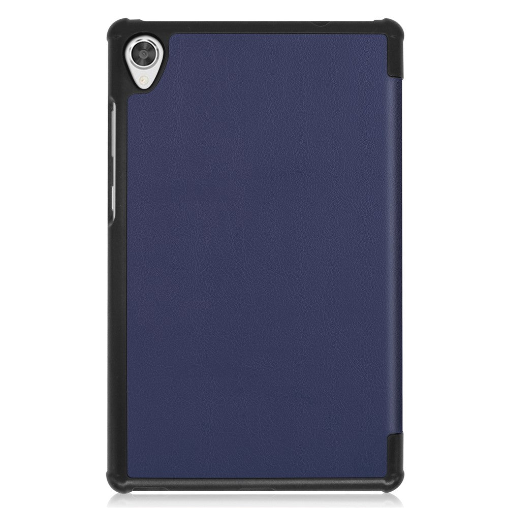 Stable Tri-fold Stand Stand Leather Tablet Covering Protection Case for Lenovo Tab M8 TB-8505X - Dark Blue