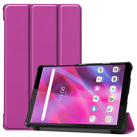 Stable Tri-fold Stand Stand Leather Tablet Covering Protection Case for Lenovo Tab M8 TB-8505X - Purple