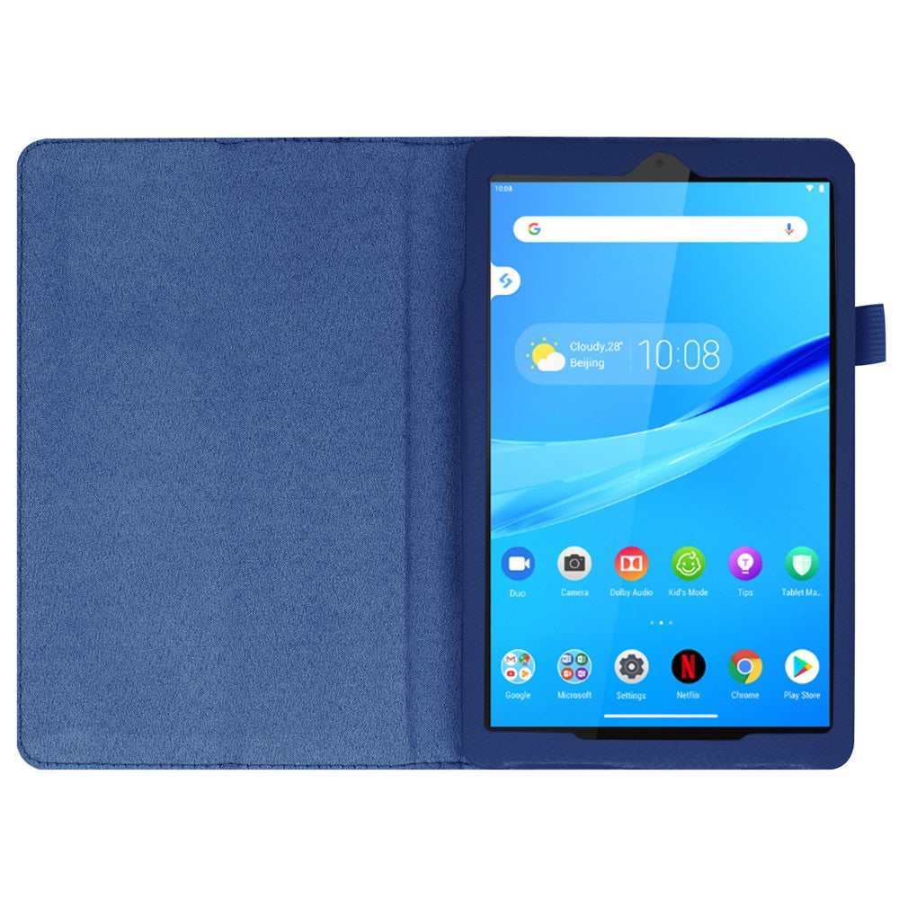 For Lenovo Tab M8/Tab M8 (2nd Gen) Litchi Texture Leather Case Tablet Cover - Dark Blue