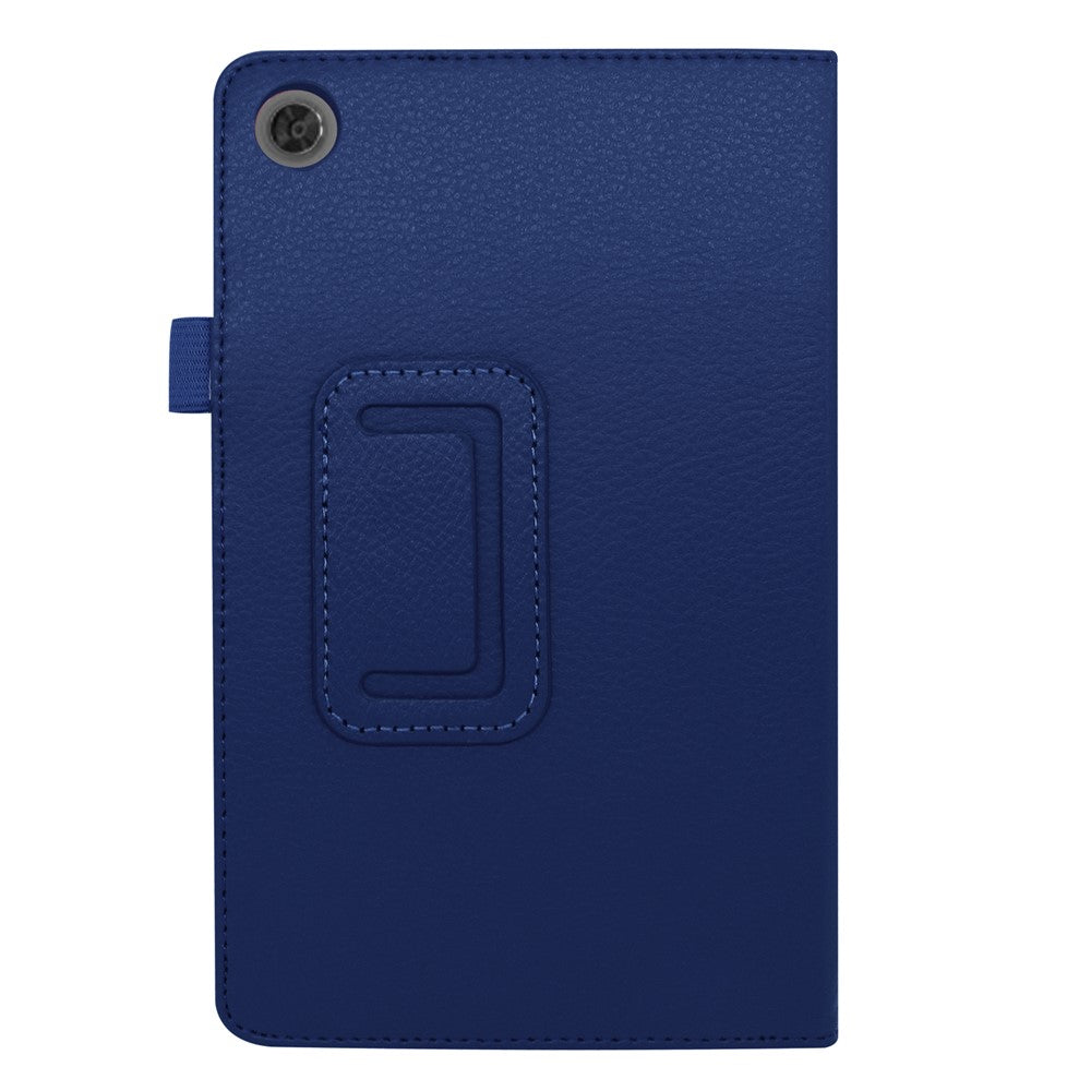 For Lenovo Tab M8/Tab M8 (2nd Gen) Litchi Texture Leather Case Tablet Cover - Dark Blue