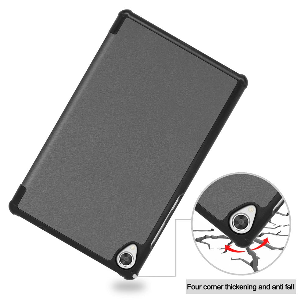 Stable Tri-fold Stand with Stand Leather Tablet Cover for Lenovo Tab M8 HD8505/8705 - Grey
