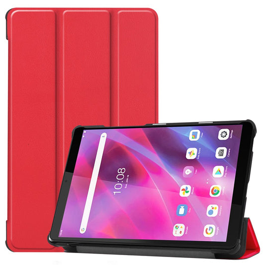 Stable Tri-fold Stand with Stand Leather Tablet Cover for Lenovo Tab M8 HD8505/8705 - Red
