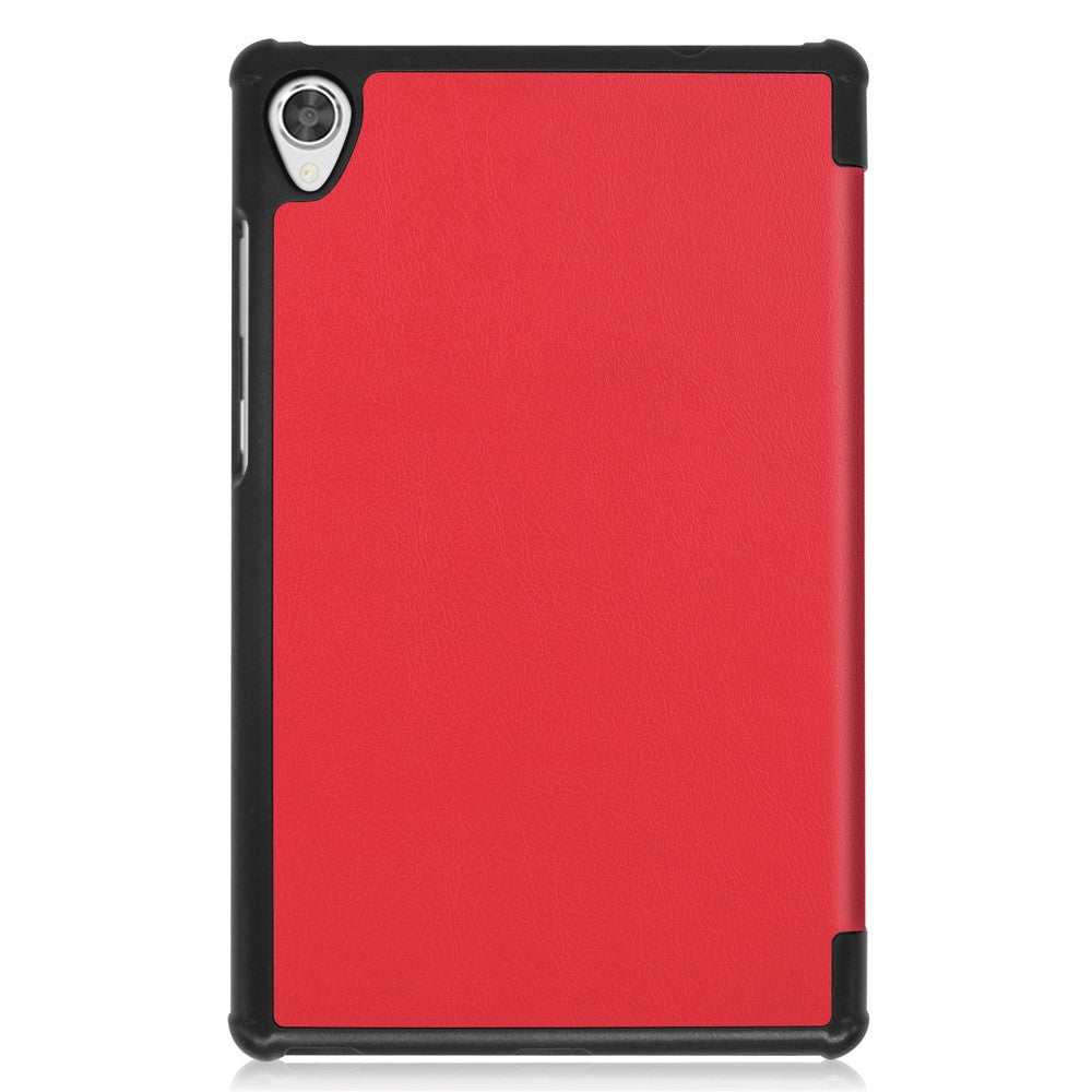 Stable Tri-fold Stand with Stand Leather Tablet Cover for Lenovo Tab M8 HD8505/8705 - Red