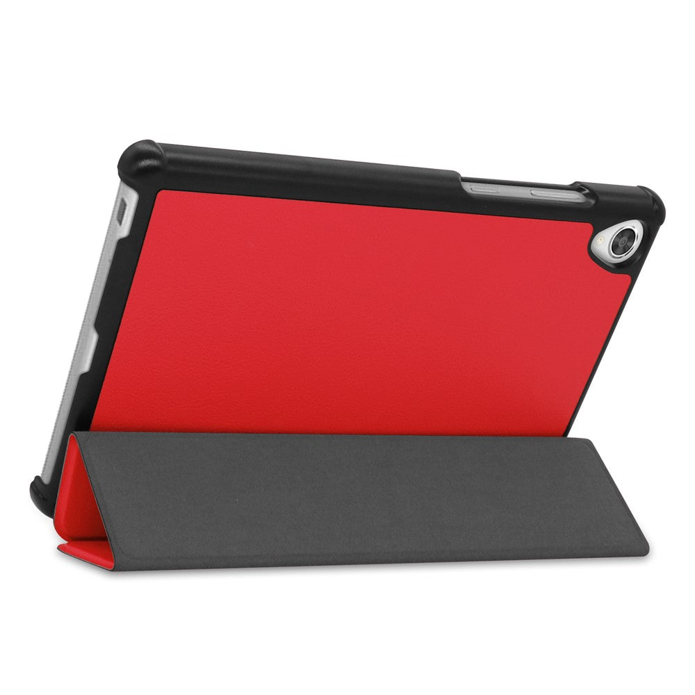 Stable Tri-fold Stand with Stand Leather Tablet Cover for Lenovo Tab M8 HD8505/8705 - Red