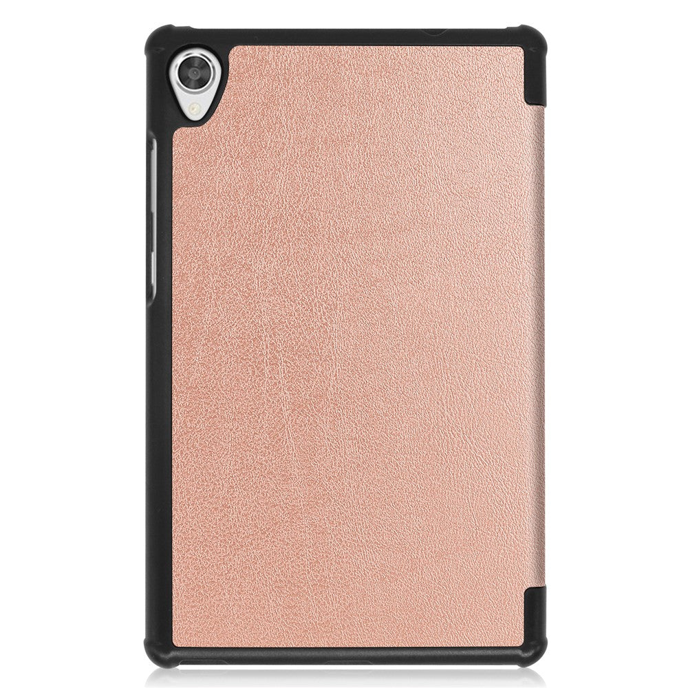 Stable Tri-fold Stand with Stand Leather Tablet Cover for Lenovo Tab M8 HD8505/8705 - Rose Gold