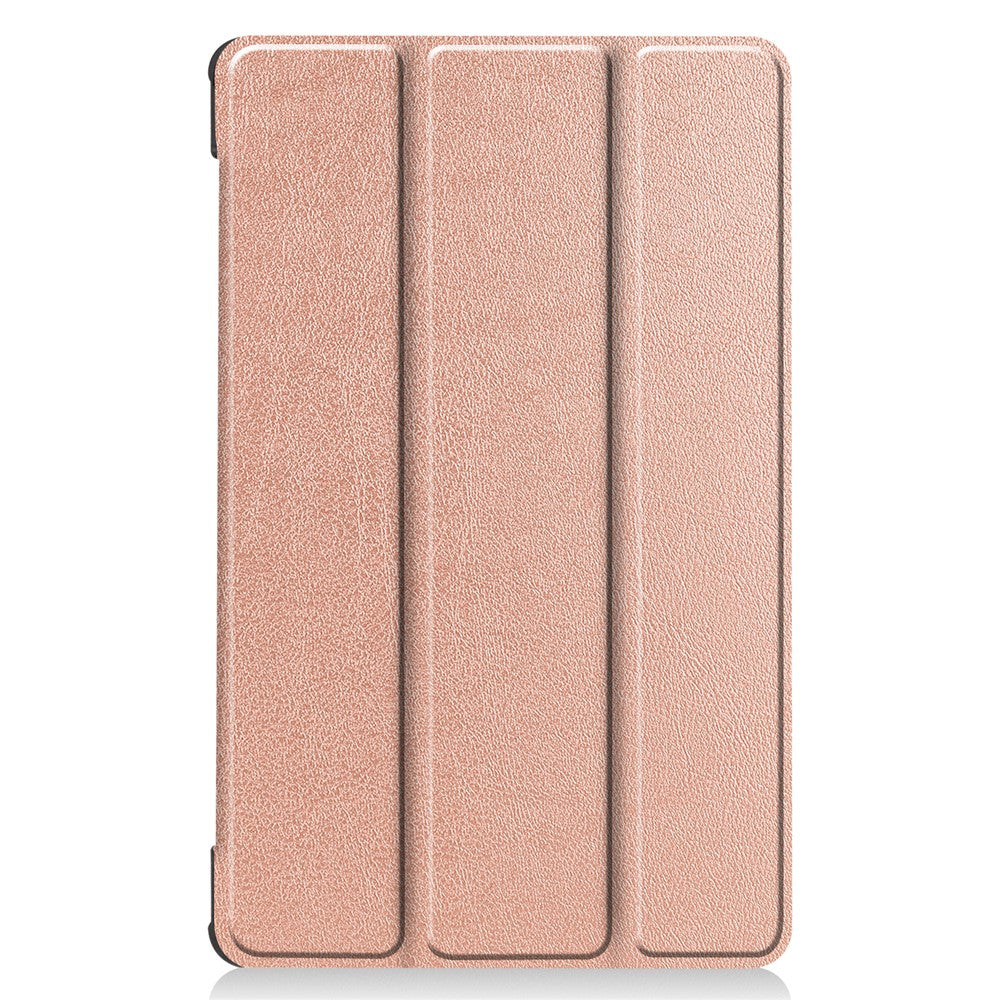 Stable Tri-fold Stand with Stand Leather Tablet Cover for Lenovo Tab M8 HD8505/8705 - Rose Gold