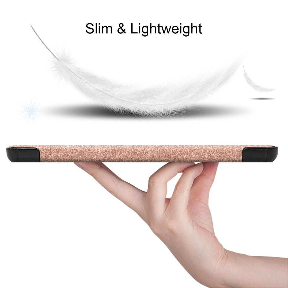 Stable Tri-fold Stand with Stand Leather Tablet Cover for Lenovo Tab M8 HD8505/8705 - Rose Gold