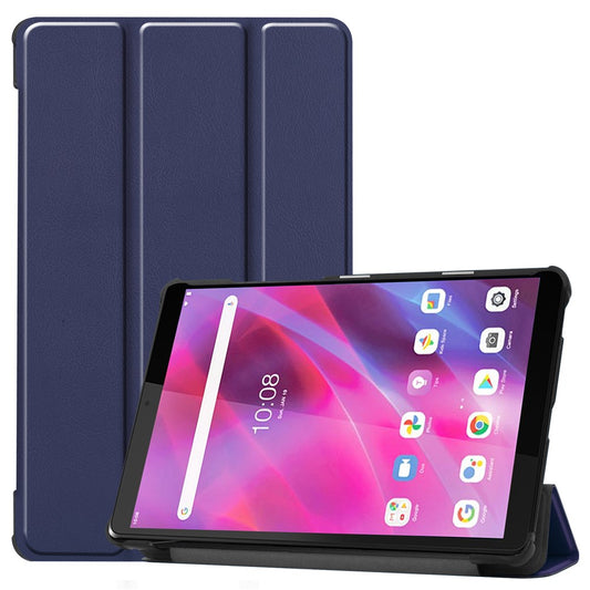 Stable Tri-fold Stand with Stand Leather Tablet Cover for Lenovo Tab M8 HD8505/8705 - Dark Blue