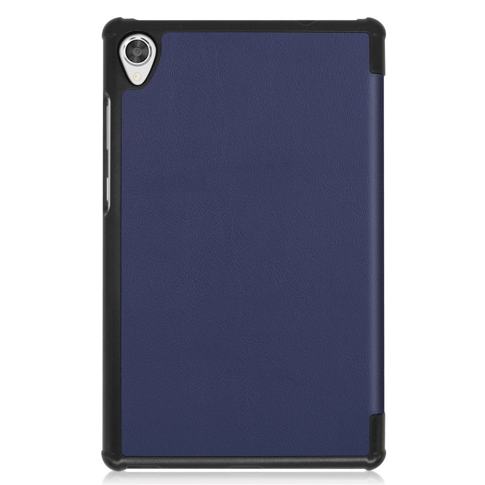 Stable Tri-fold Stand with Stand Leather Tablet Cover for Lenovo Tab M8 HD8505/8705 - Dark Blue