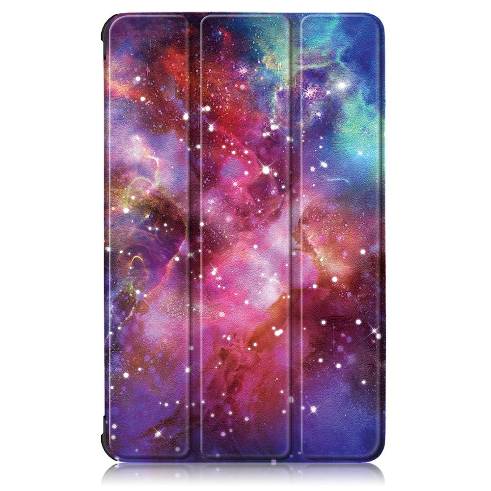 Printing Surface Tri-fold PU Leather Smart Cover for Lenovo Tab M8 (1st Gen) HD8505/M8 (2nd Gen) HD8705 - Universe