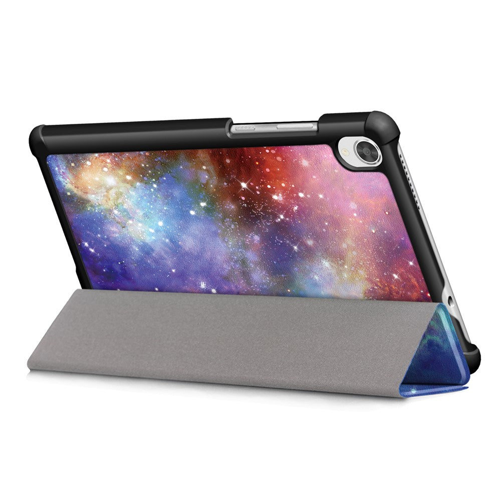 Printing Surface Tri-fold PU Leather Smart Cover for Lenovo Tab M8 (1st Gen) HD8505/M8 (2nd Gen) HD8705 - Universe
