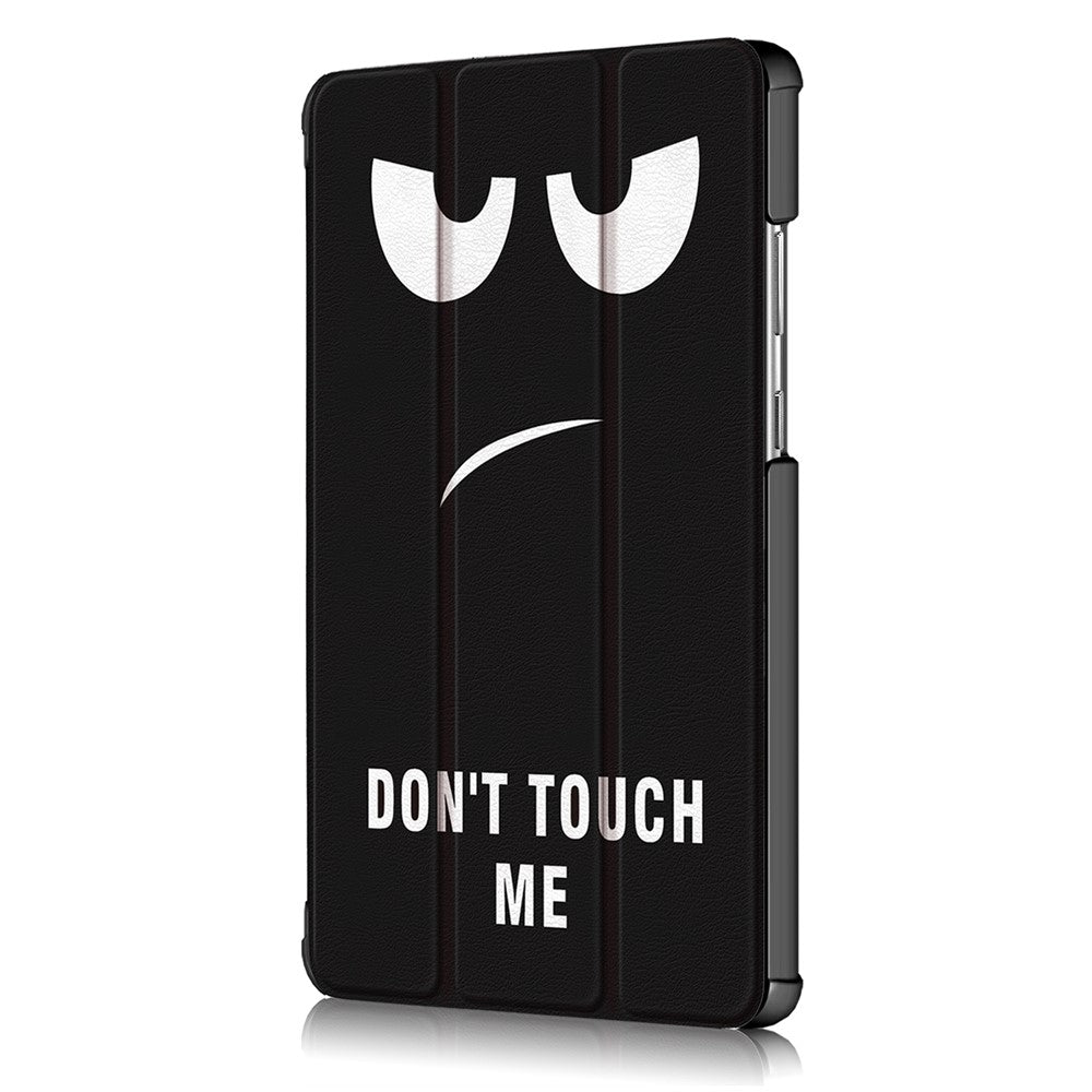 Printing Surface Tri-fold PU Leather Smart Cover for Lenovo Tab M8 (1st Gen) HD8505/M8 (2nd Gen) HD8705 - Do Not Touch Me