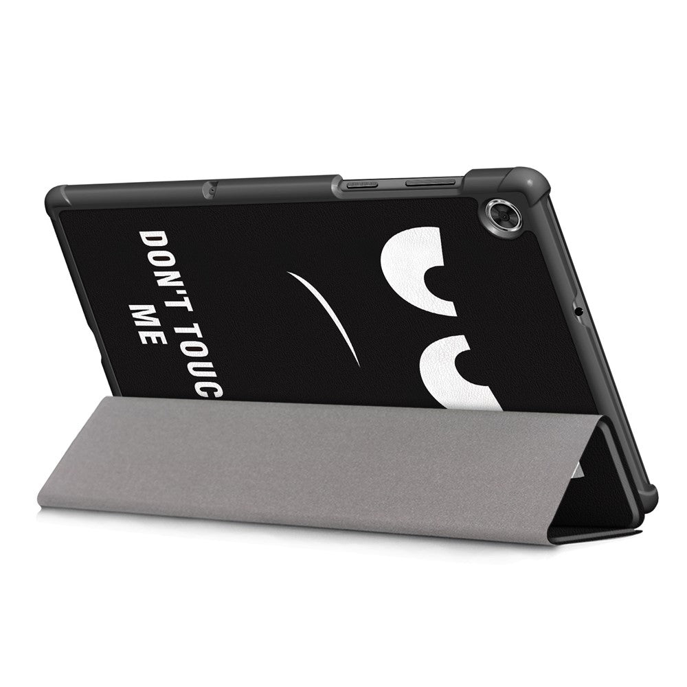 Pattern Printing Leather Smart Case Dual-Angle Tri-fold Stand Auto-Wake/Sleep Tablet Cover for Lenovo Smart Tab M10 FHD Plus/Tab M10 Plus TB-X606F - Do not Touch Me