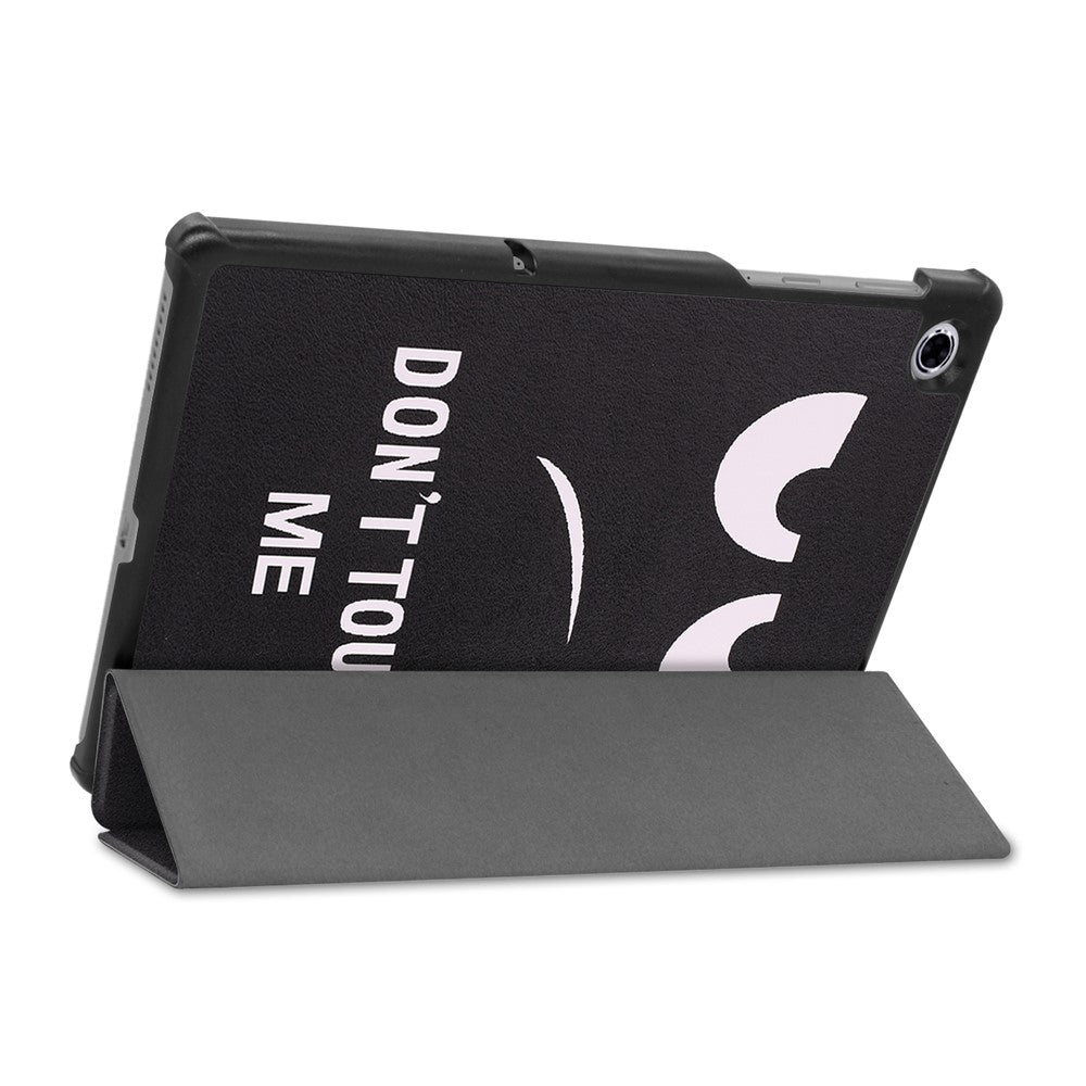 Pattern Printing Tri-fold Leather Stand Case Anti-scratch Shockproof Tablet Cover Shell for Lenovo Tab M10 Plus TB-X606F - Do not Touch Me