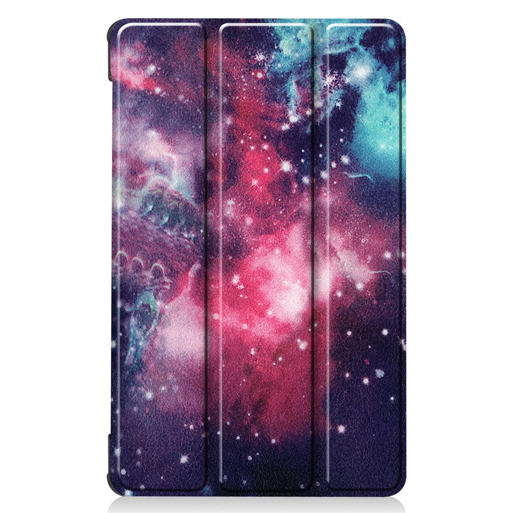 Pattern Printing Leather Tri-fold Stand Tablet Case Cover for Lenovo Tab M8 - Starry Sky