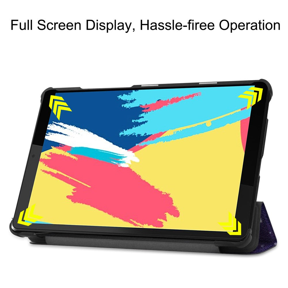 Pattern Printing Leather Tri-fold Stand Tablet Case Cover for Lenovo Tab M8 - Starry Sky