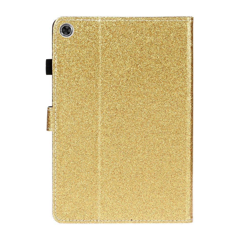 Flash Powder Smart PU Leather Tablet Stand Cover for Lenovo Tab M10 Plus TB-X606F - Yellow