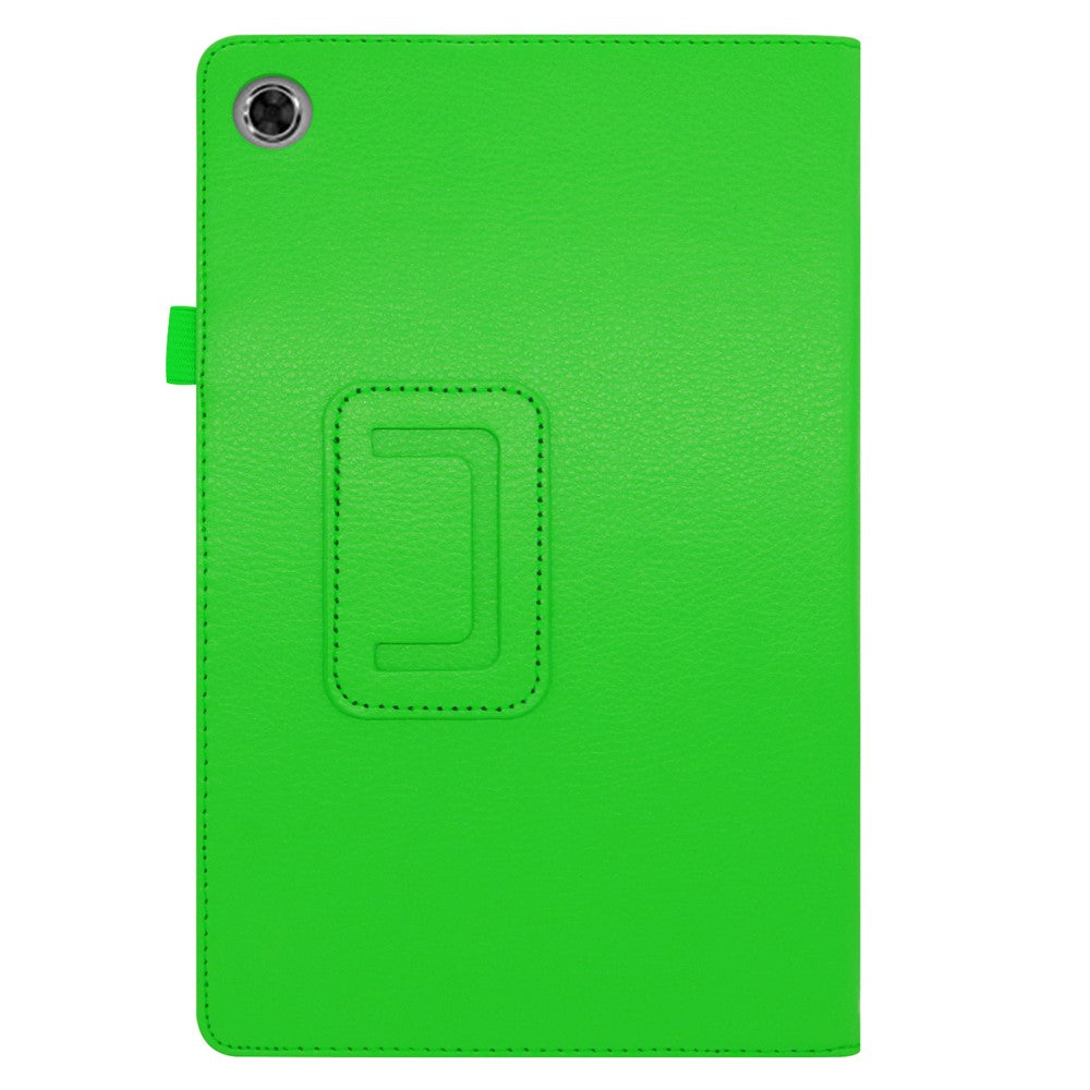 For Lenovo Tab M10 Plus TB-X606F PU Leather Case Shockproof Flip Tablet Cover with Stand Elastic Pencil Holder - Green