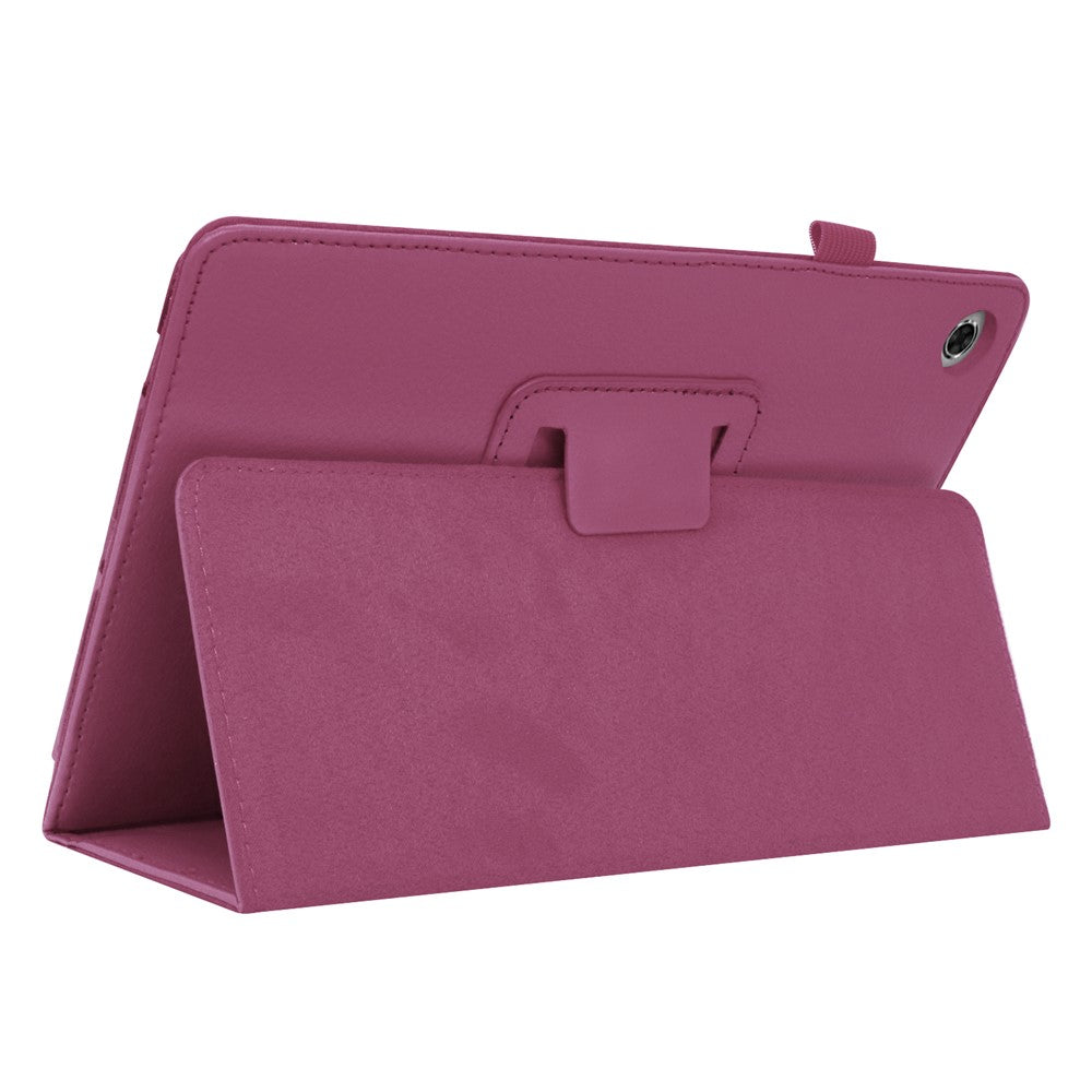 For Lenovo Tab M10 Plus TB-X606F PU Leather Case Shockproof Flip Tablet Cover with Stand Elastic Pencil Holder - Purple