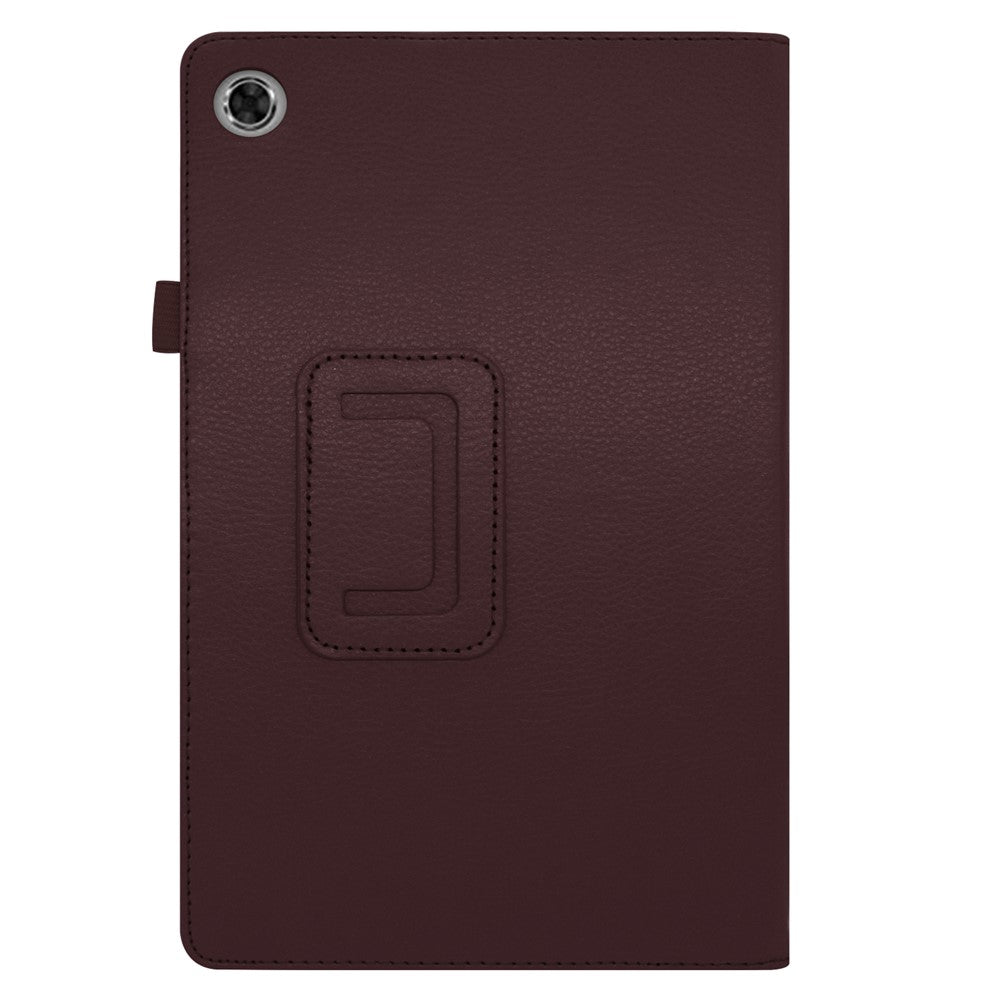 For Lenovo Tab M10 Plus TB-X606F PU Leather Case Shockproof Flip Tablet Cover with Stand Elastic Pencil Holder - Coffee