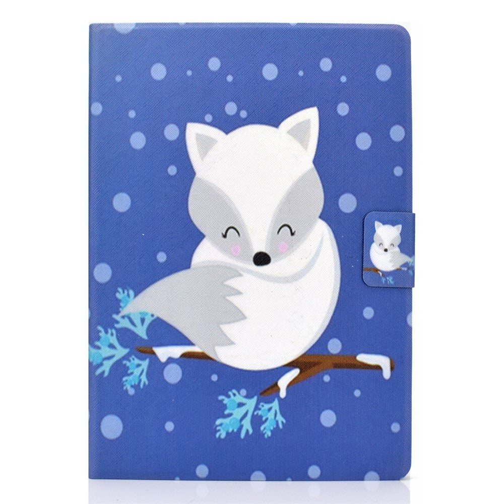 Pattern Printing Leather Stand Tablet Cover for Lenovo Tab M10 TB-X605F - White Fox