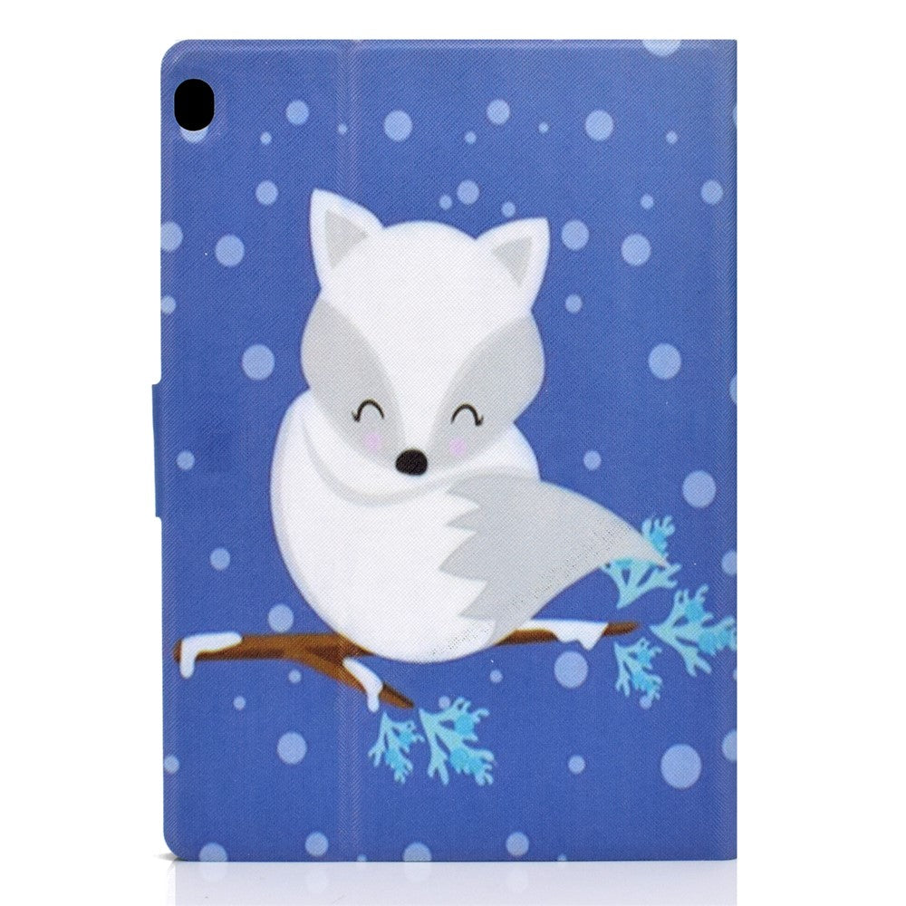 Pattern Printing Leather Stand Tablet Cover for Lenovo Tab M10 TB-X605F - White Fox