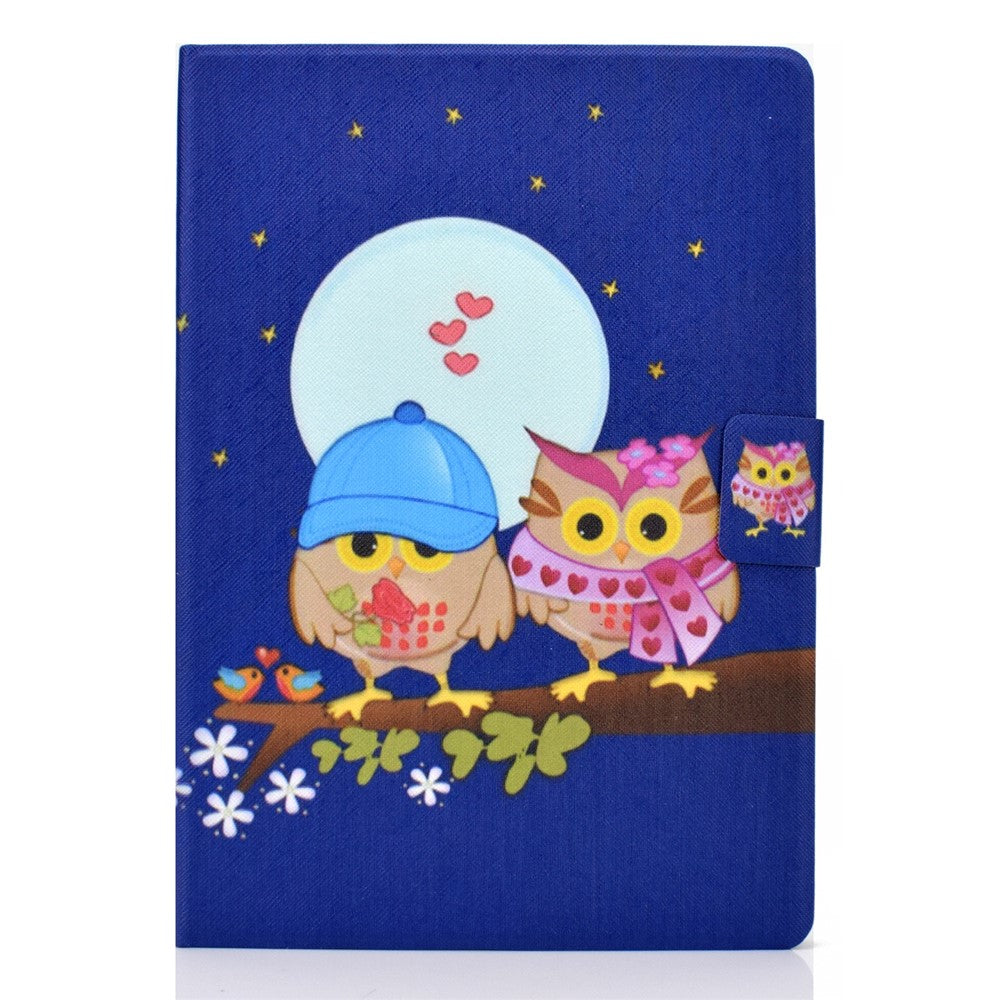 Pattern Printing Leather Stand Tablet Cover for Lenovo Tab M10 TB-X605F - Couple Owls