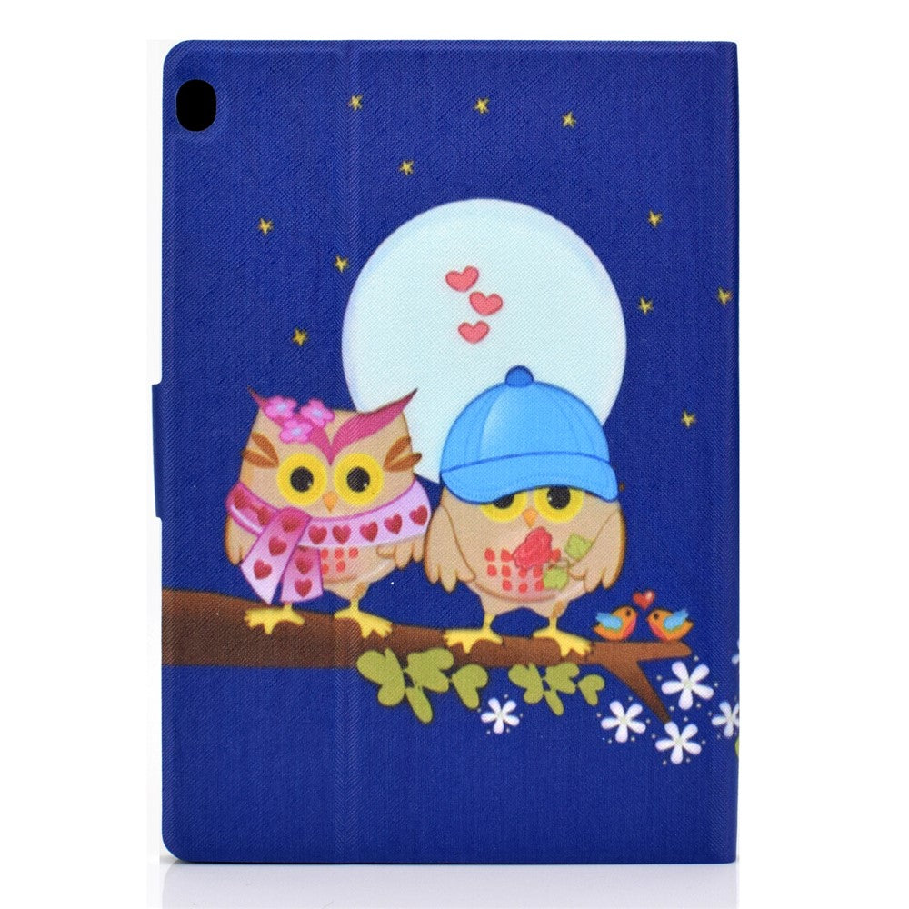 Pattern Printing Leather Stand Tablet Cover for Lenovo Tab M10 TB-X605F - Couple Owls