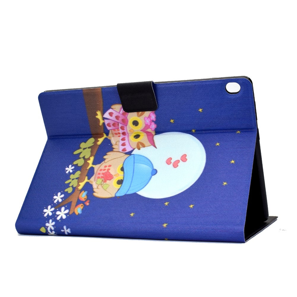 Pattern Printing Leather Stand Tablet Cover for Lenovo Tab M10 TB-X605F - Couple Owls