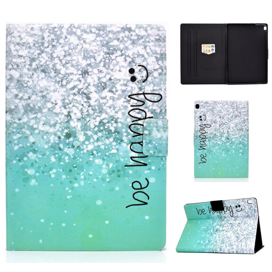 Pattern Printing Leather Stand Tablet Cover for Lenovo Tab M10 TB-X605F - Be Happy